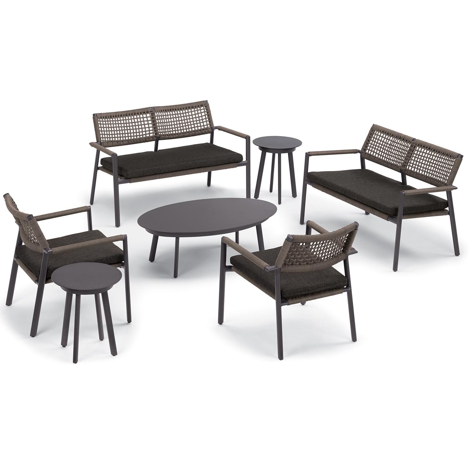 Oxford Garden Eiland 42 Inch Carbon Coffee Table - Seating Set thumbnail