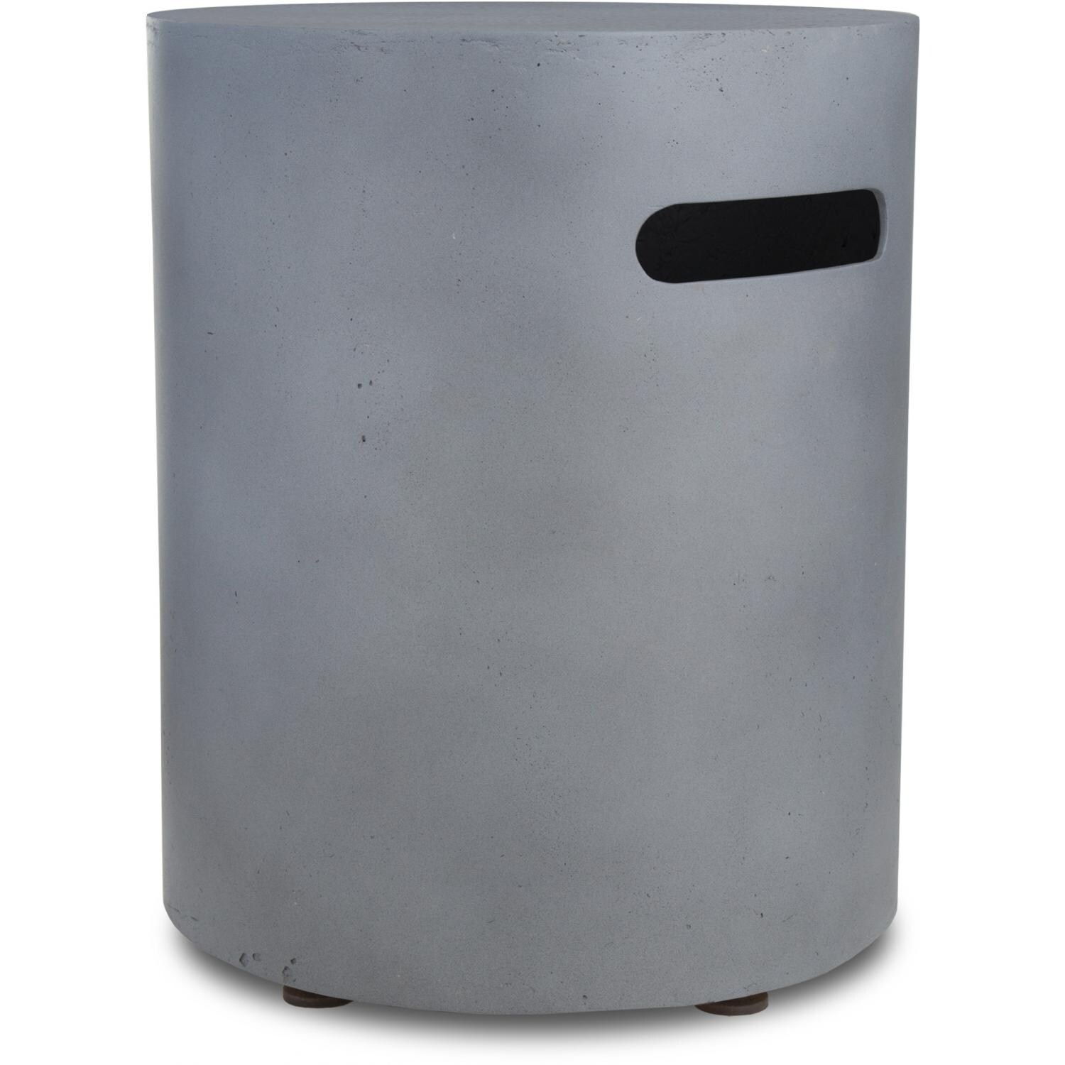 Real Flame Mezzo Round Propane Tank Cover Flint Gray BBQGuys