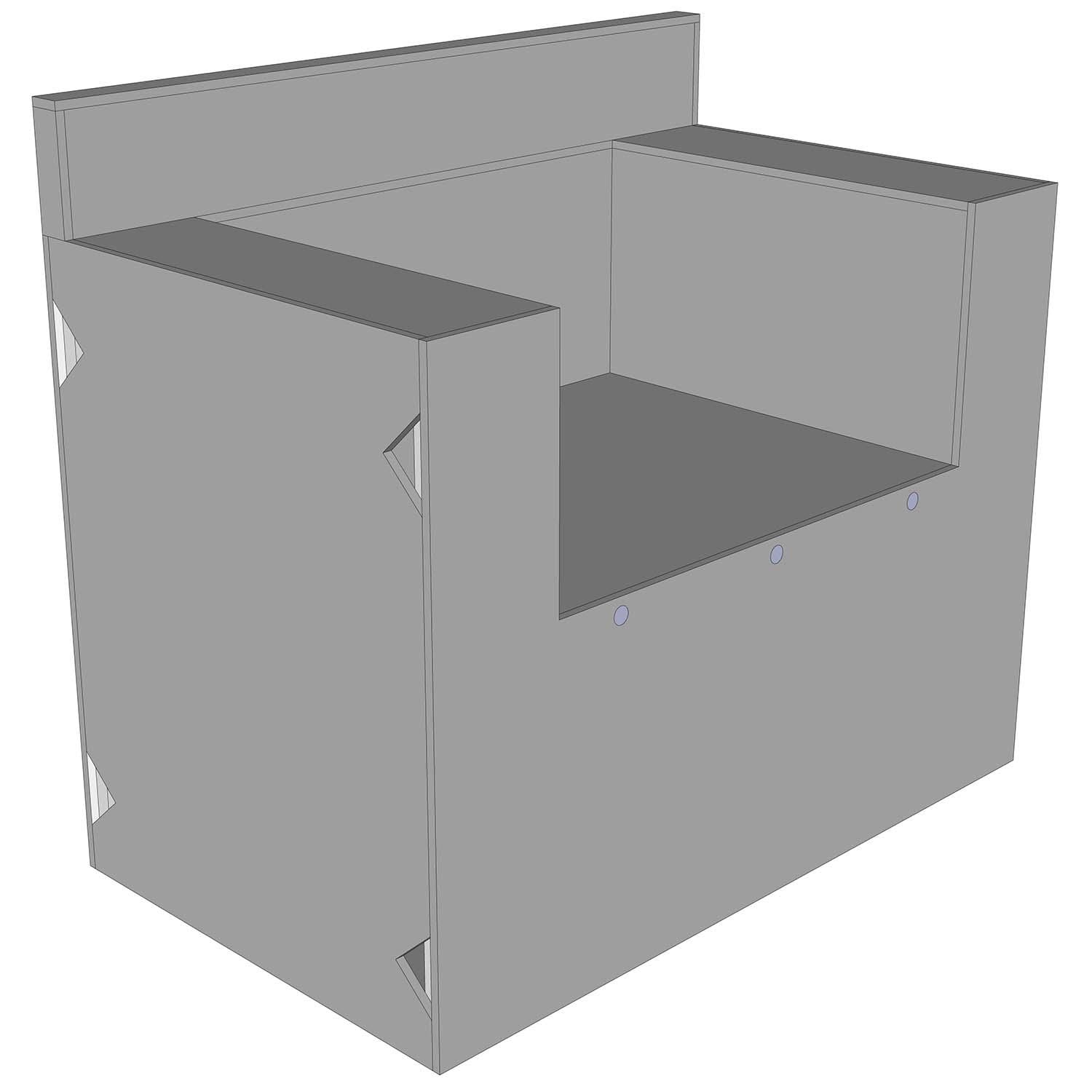 Universal 48 Inch Ready To Finish Kamado/Power Burner Cabinet W/Backsplash