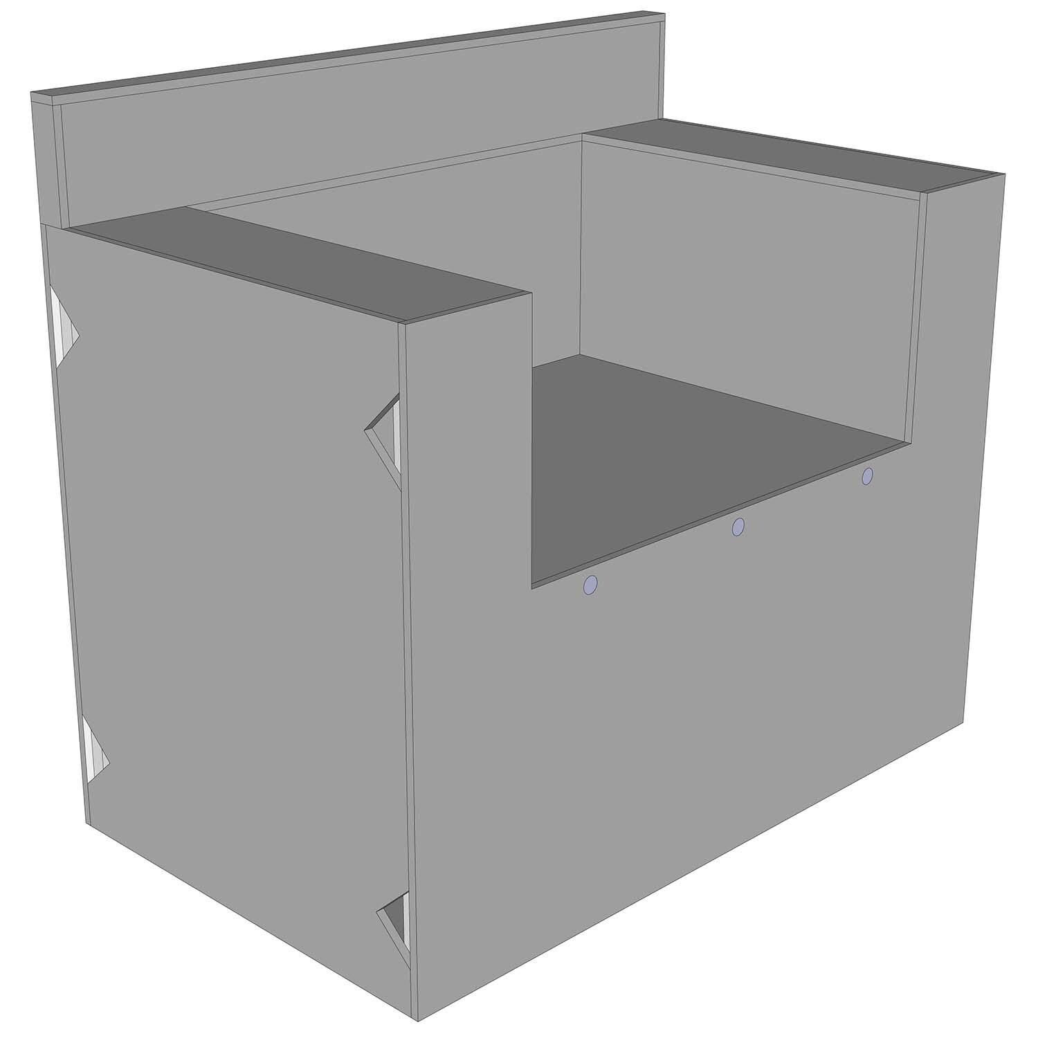 Universal 48 Inch Ready To Finish Kamado/Power Burner Cabinet W/Backsplash - White Background thumbnail