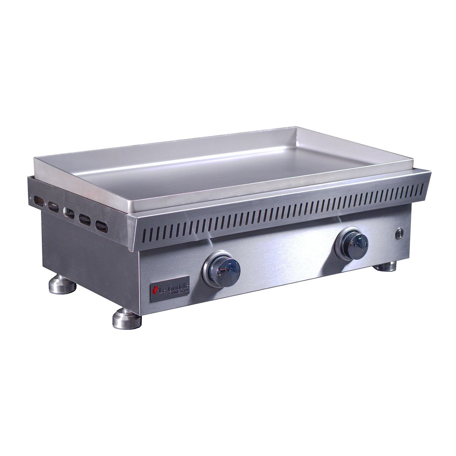 Le Griddle OML75C6 LP Commercial Series 75 2 Burner Built-In Propane Flat Top Grill w/ 6mm Plate - Base Plate - White Background thumbnail