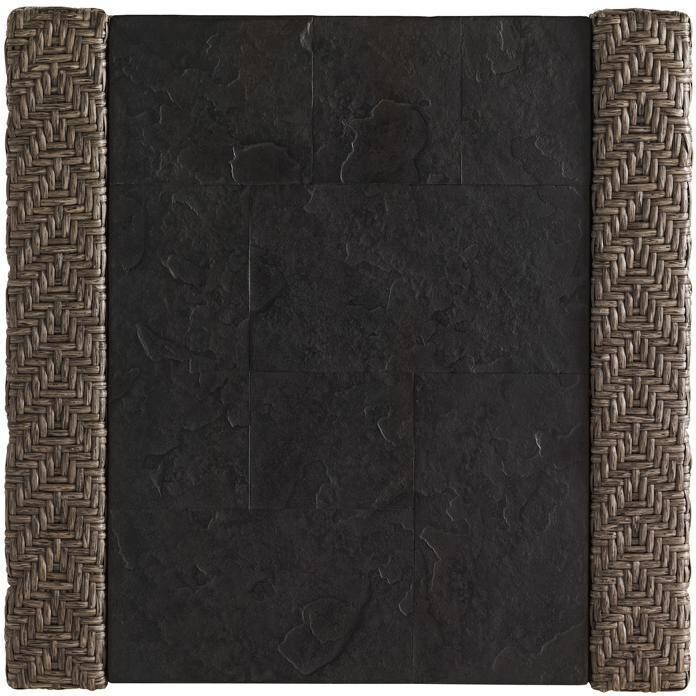 Tommy Bahama 3230-953 Blue Olive Wicker Patio Square End Table w/ Weatherstone Top - Weatherstone Top thumbnail