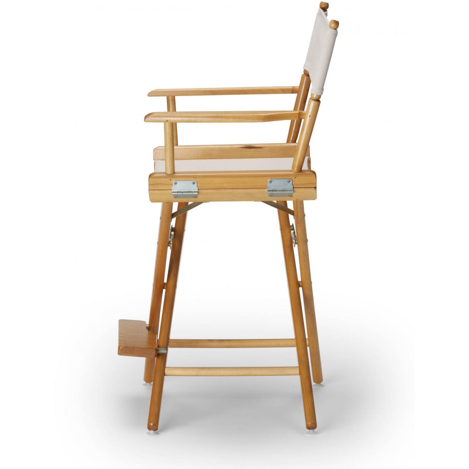 World Famous Counter Height Director Chair By Telescope Casual - Side View (Shown in White With Varnish Finish) thumbnail