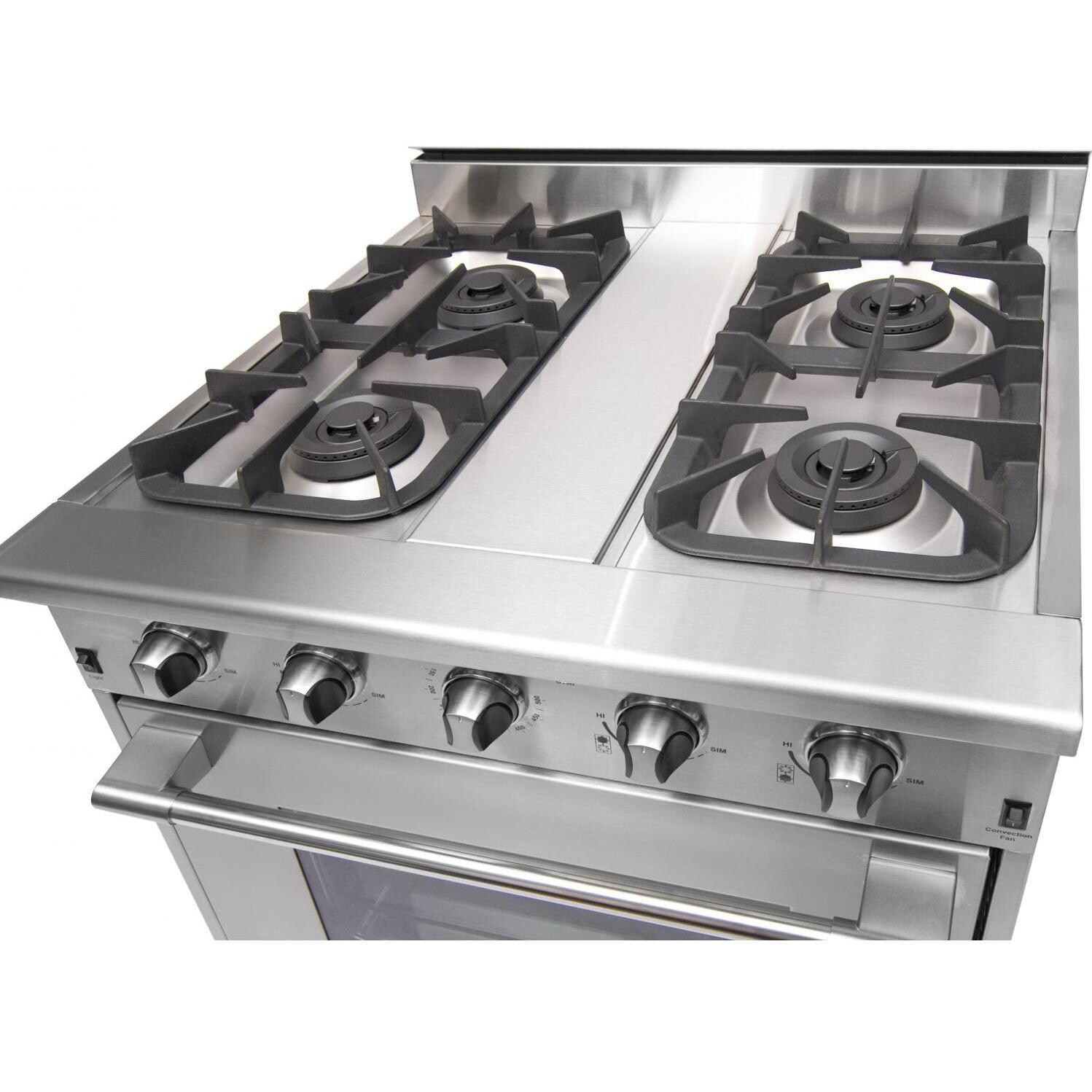 NXR Professional 30-Inch 4-Burner Natural Gas Range - Cooktop thumbnail