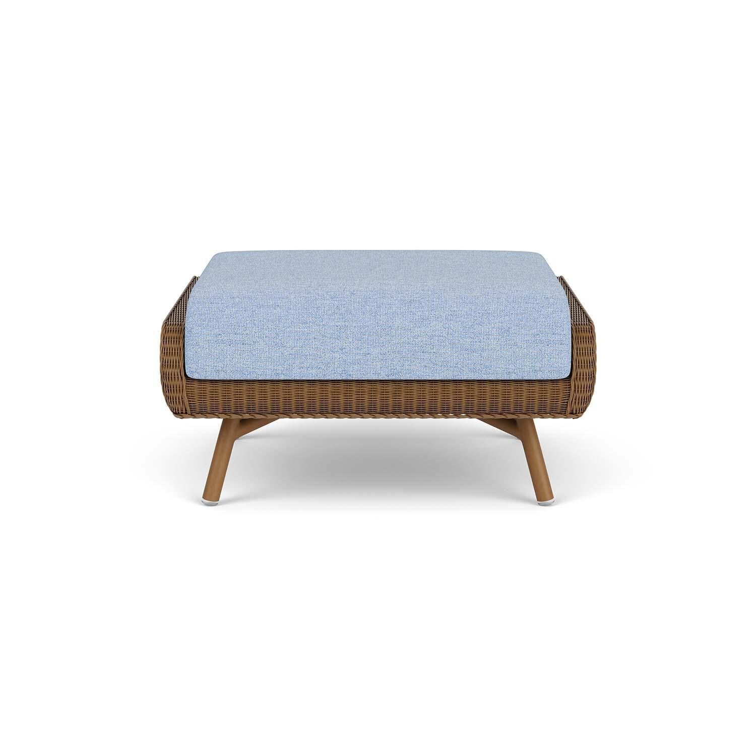 Lloyd Flanders Essence Ottoman W/Demo Skyway Fabric - Hickory Finish thumbnail