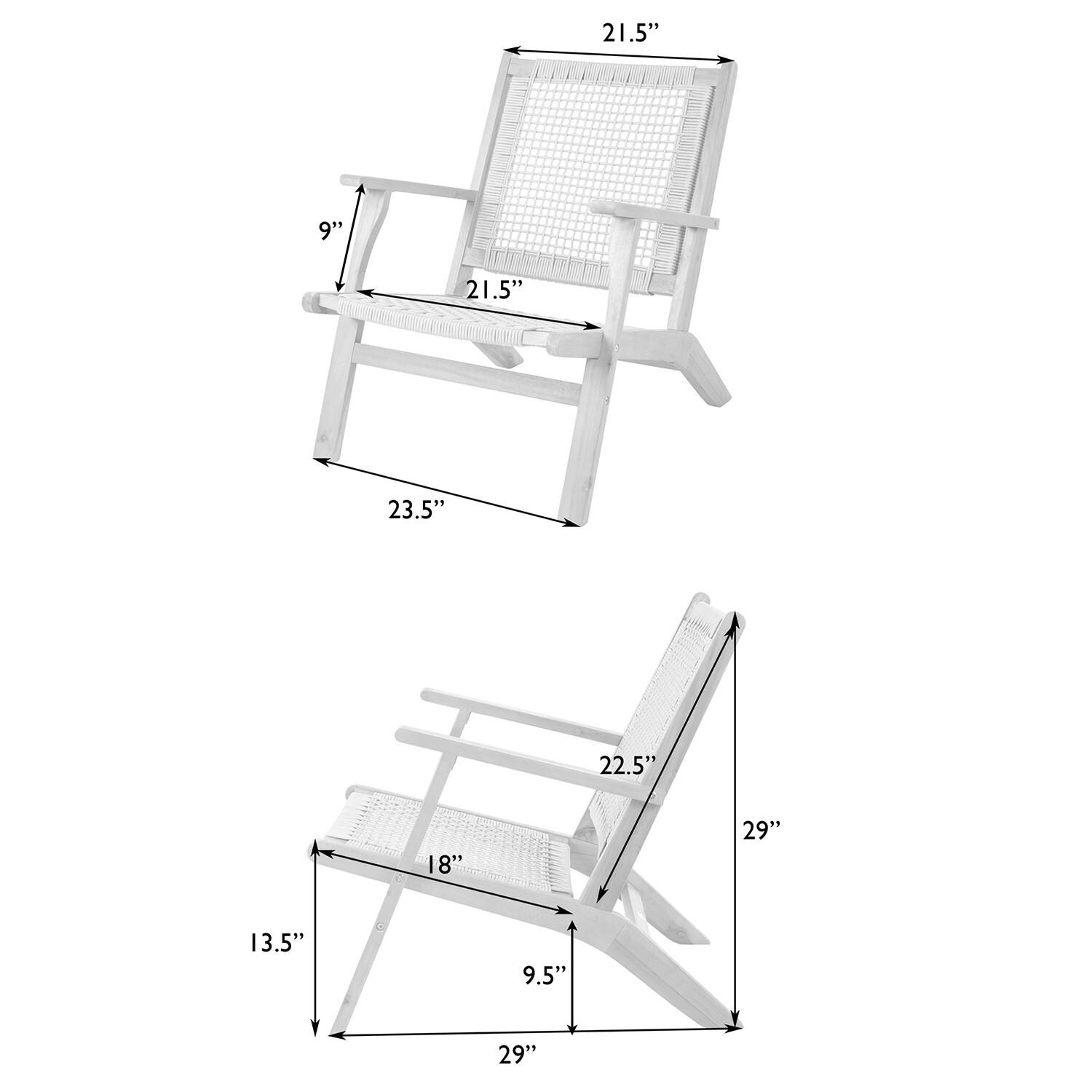 Crewview Natural Stain Outdoor Chair by Ultimate Patio - Dimensional