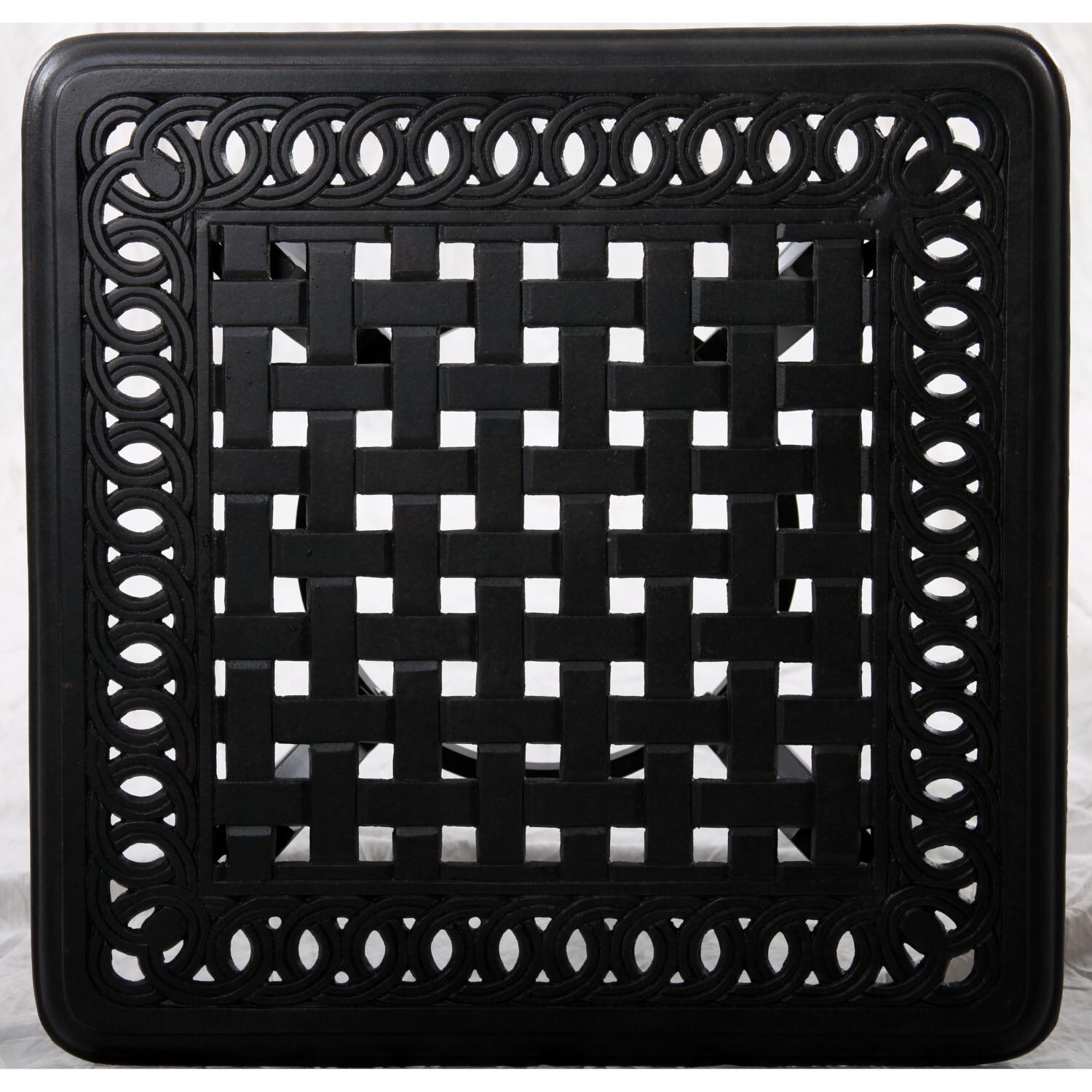 Darlee 201668-6PC-88AB Capri Cast Aluminum Square End Table - Top Detail thumbnail