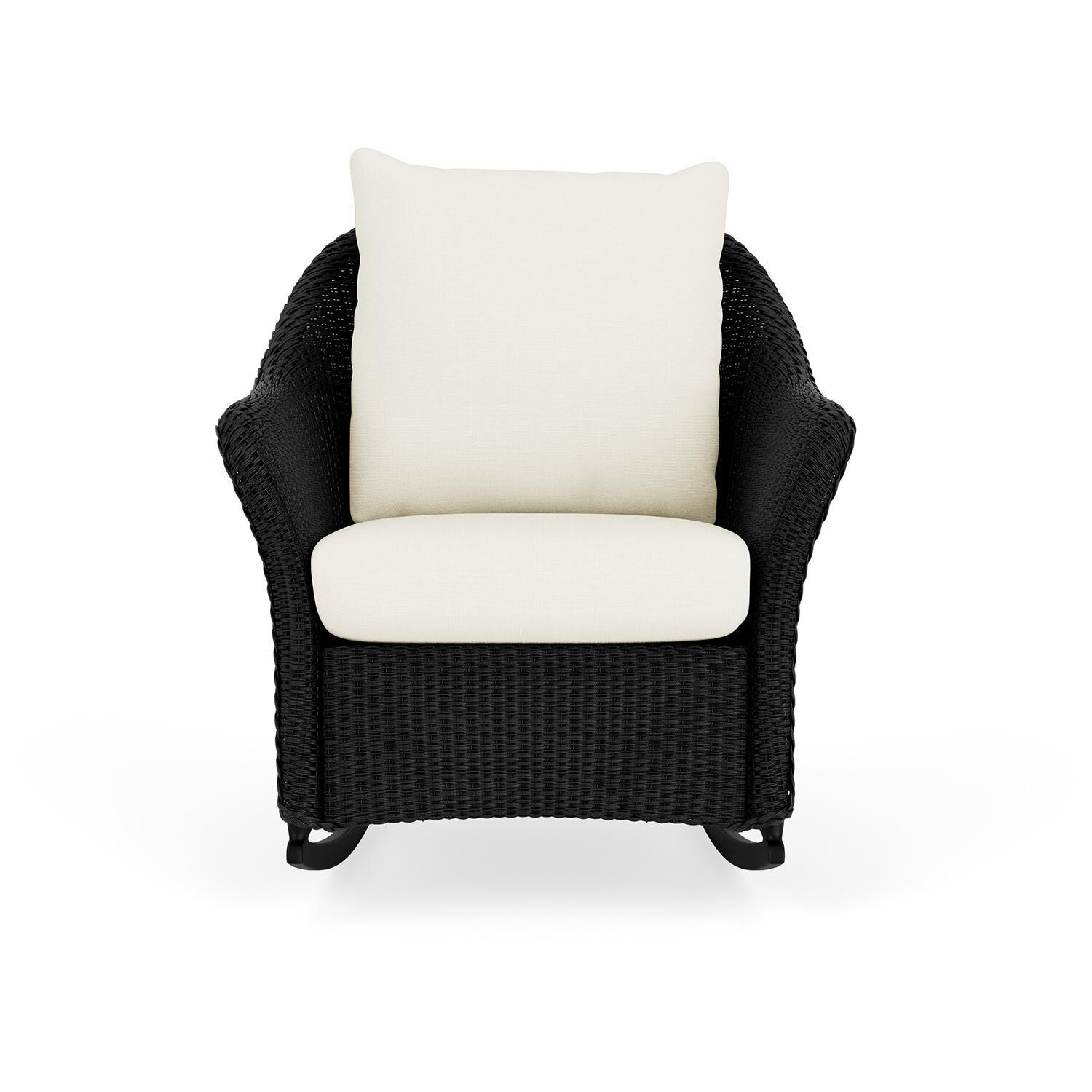 Lloyd Flanders Weekend Retreat Lounge Rocker in Ebony Finish W/ Sailcloth Salt Fabric thumbnail