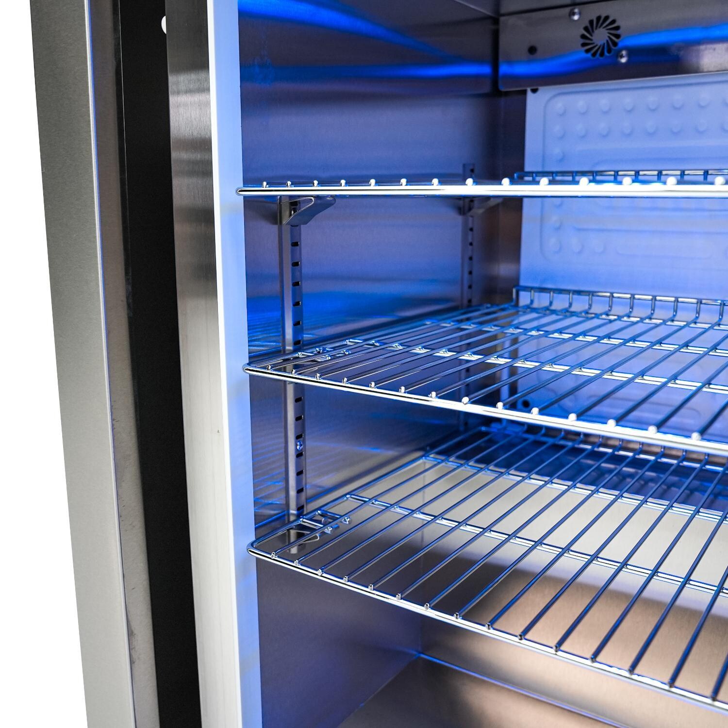 Mont Alpi MAi400-D90KEGBEV 400 Deluxe Propane Island W/ 90 Degree Corner, Kegerator & Beverage Center - Fridge Wire Racks - Detail