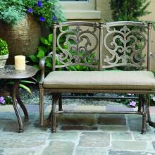 Darlee Santa Barbara 2 Piece Cast Aluminum Patio Bench Glider Conversation Seating Set - Mocha image