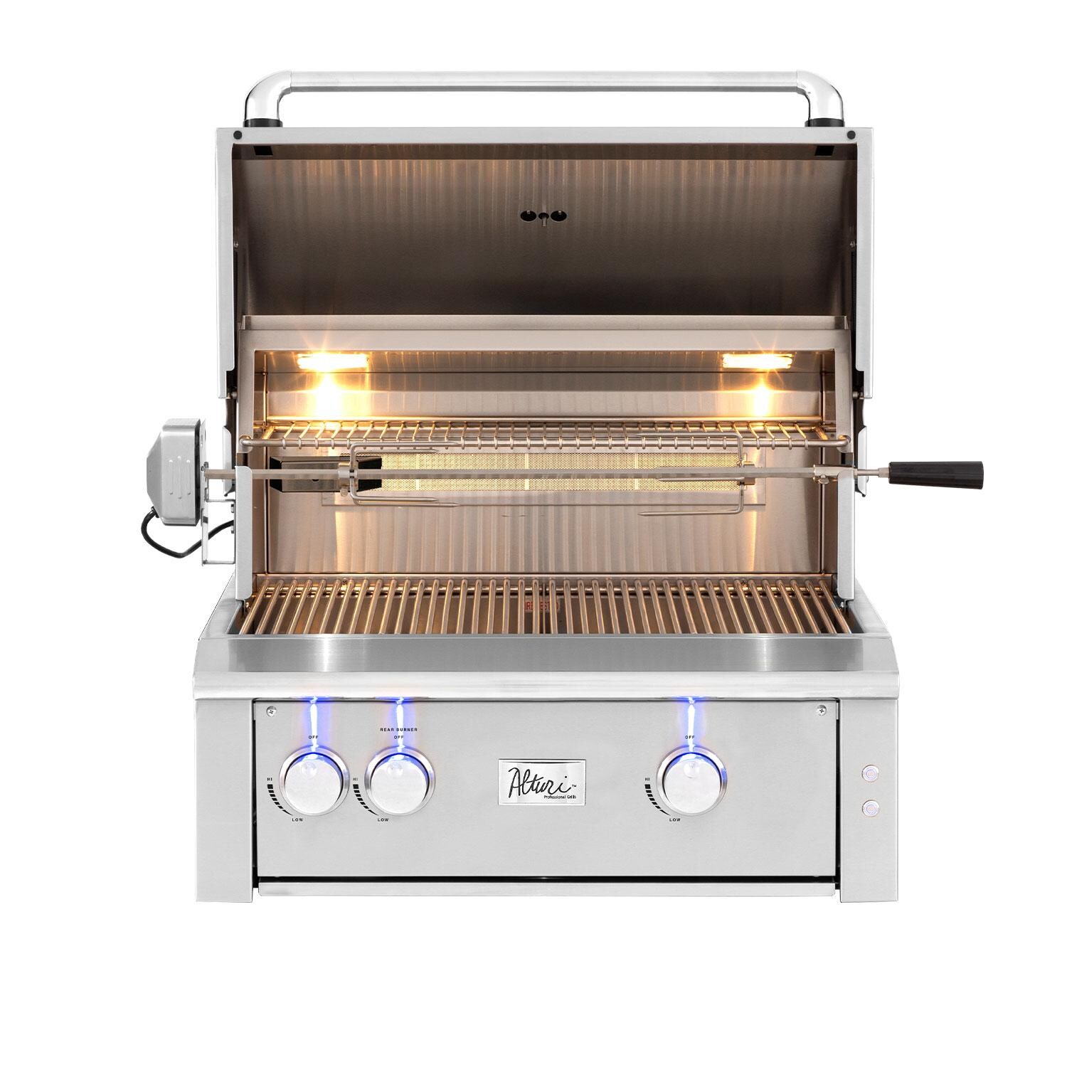 Alturi ALT30T-NG 30-in Built-In Natural Gas Grill - Open - Detail thumbnail