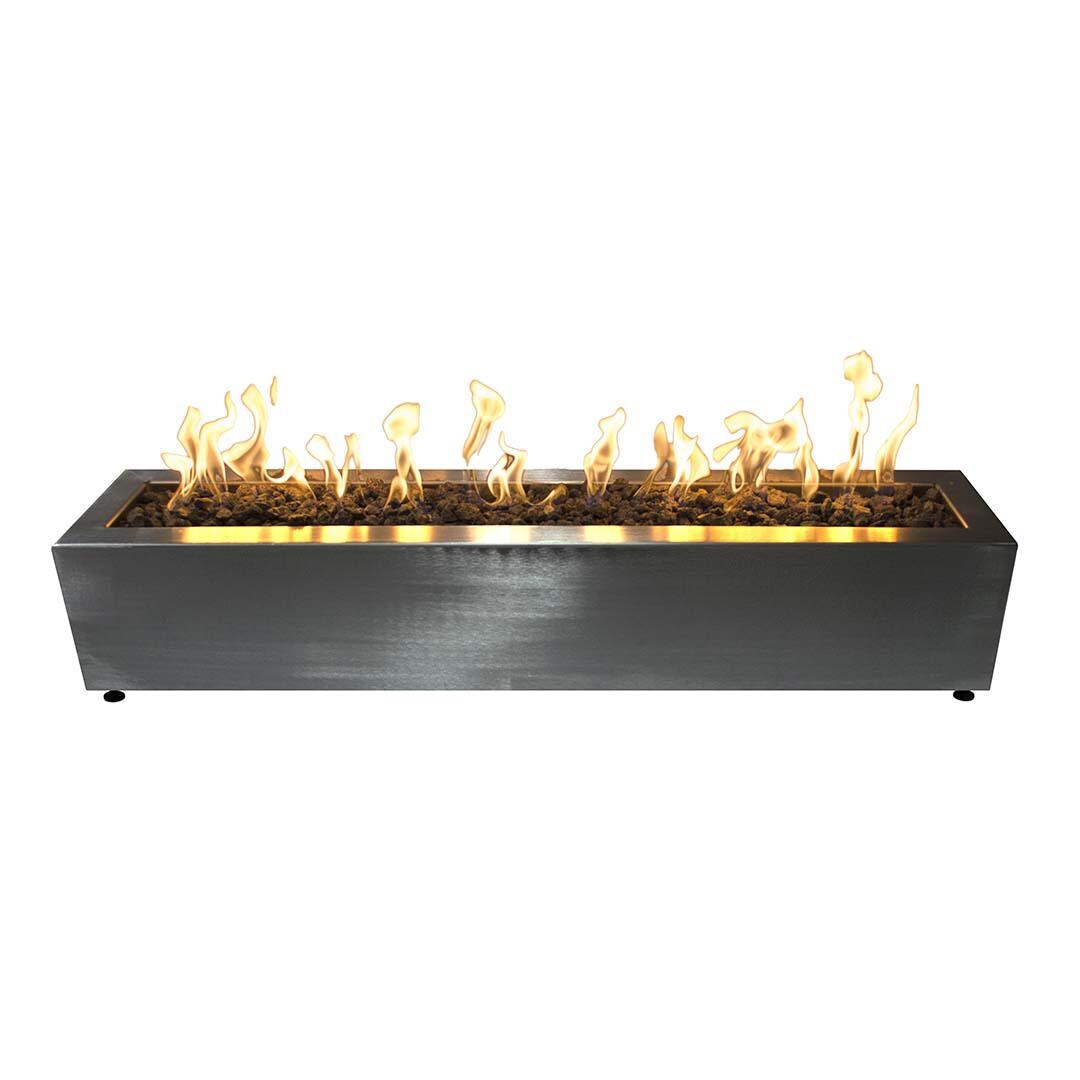Eaves 60 inch Rectangular Stainless Steel Fire Pit thumbnail