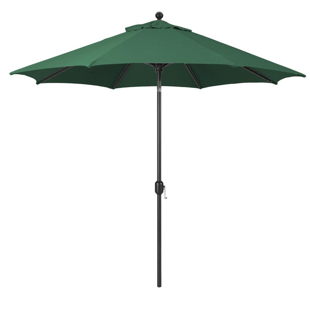 Galtech 9 Ft. Octagonal Aluminum Patio Umbrella W/ Crank Lift & Deluxe Auto Tilt - Black Frame W/ Forest Green Sunbrella Fabric thumbnail