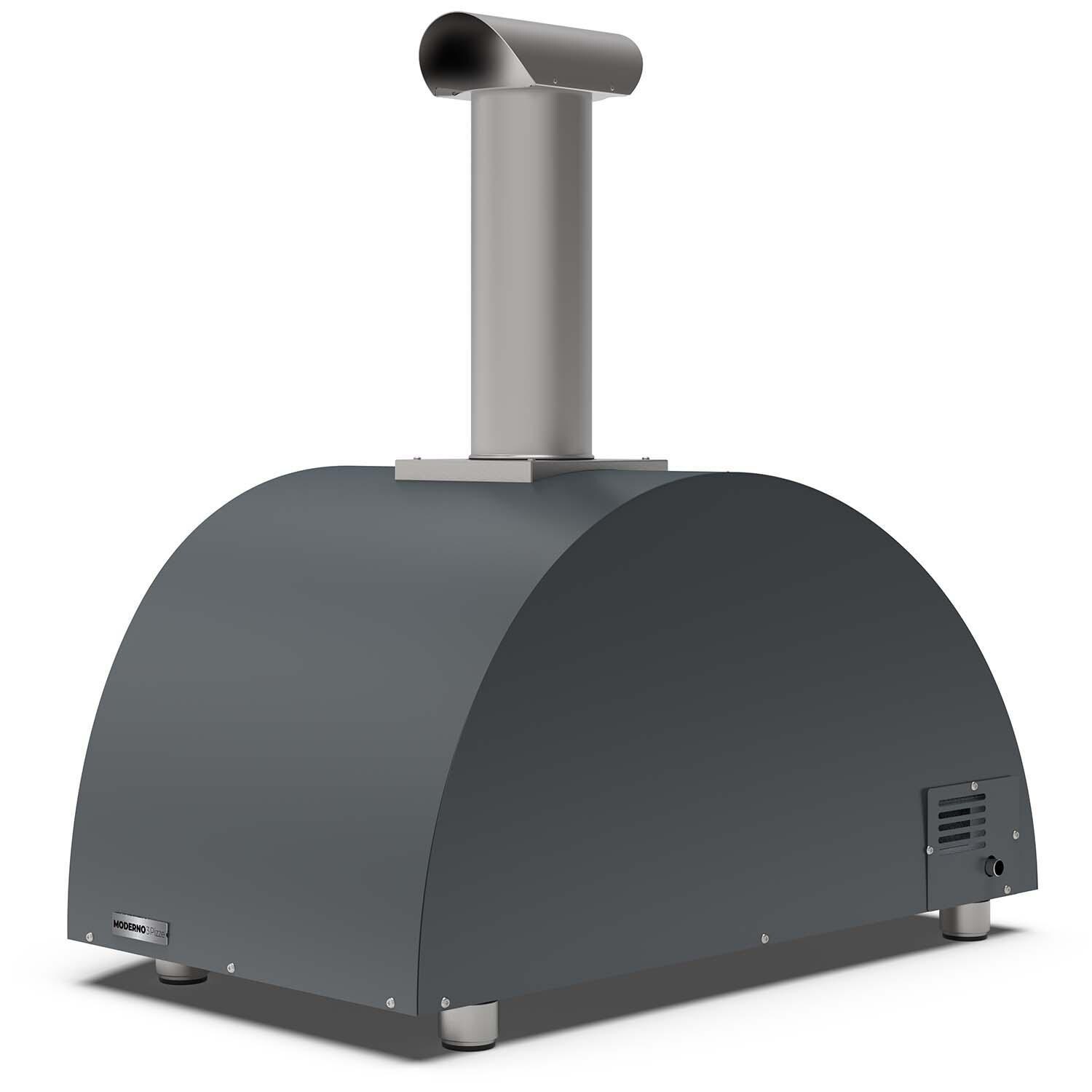 Alfa FXMD-3P-MGRIA-U Moderno 3 Pizze Natural Gas Pizza Oven - Anthracite Grey - Left Side View - White Background thumbnail