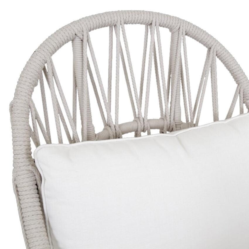 Dana Woven Rope Wing Club Chair w/ Self Welt in Natural/Canvas Granite by Sunset West - Chair Back - Detail thumbnail