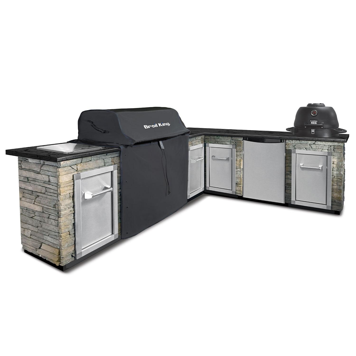 Broil King 68690 Premium Grill Cover for Imperial 600 Series Built-In Island - Full Island - White Background thumbnail