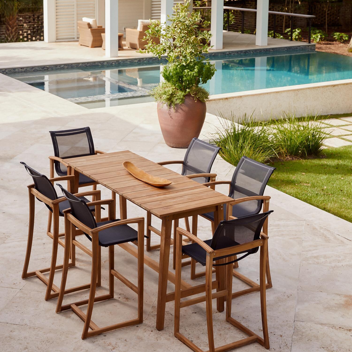 Teak + Table Capri Rectangular Bar Table - Lifestyle thumbnail