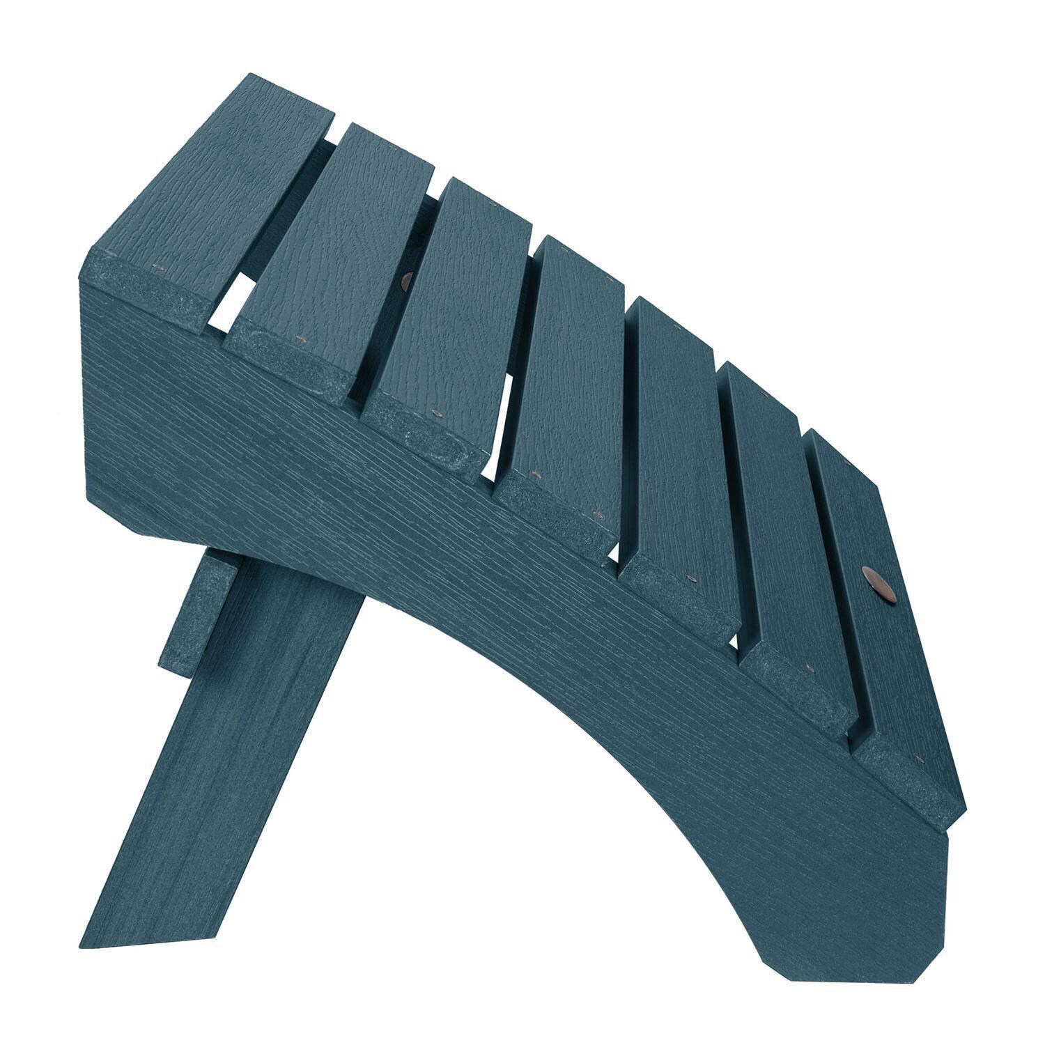 Lakeview Folding Adirondack Ottoman - Nantucket Blue - Side View thumbnail