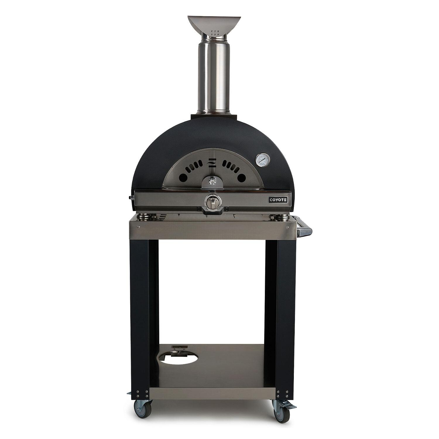 Coyote 30 Inch Freestanding Hybrid Natural Gas Pizza Oven - Matte Black - Display - White Background thumbnail