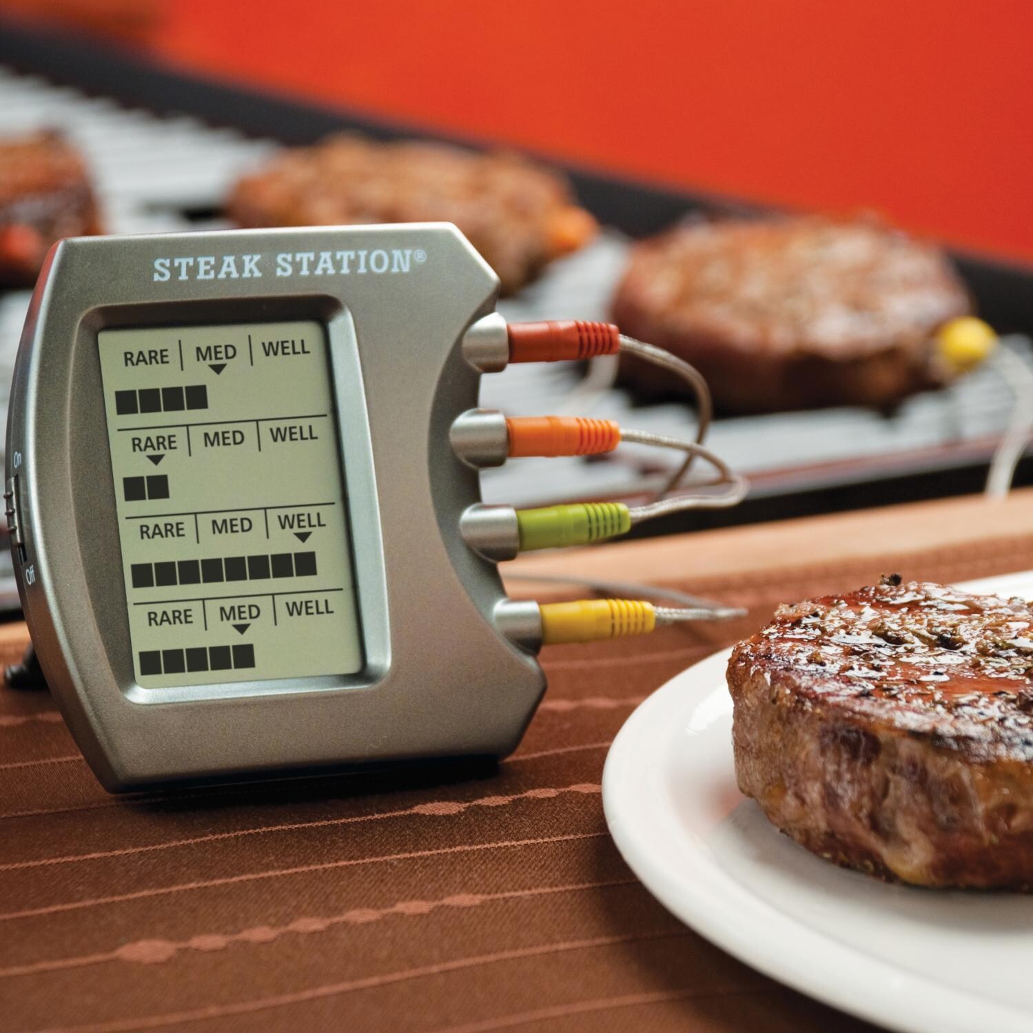 Steak Station Digital Meat Thermometer With Four Probes