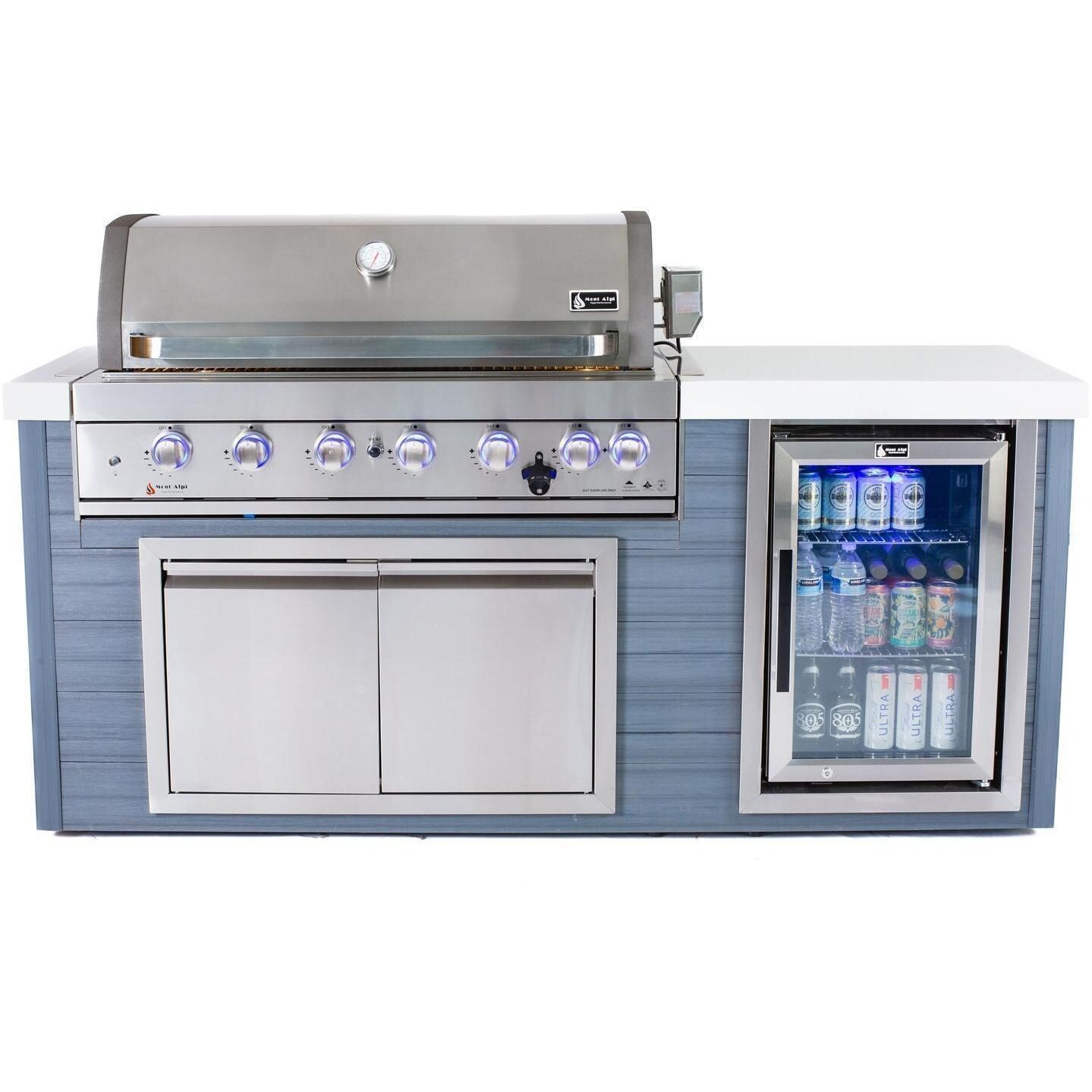 Mont Alpi MA805-AW 6-Burner Stainless Steel Art-Wood Propane Island Grill - White Background thumbnail