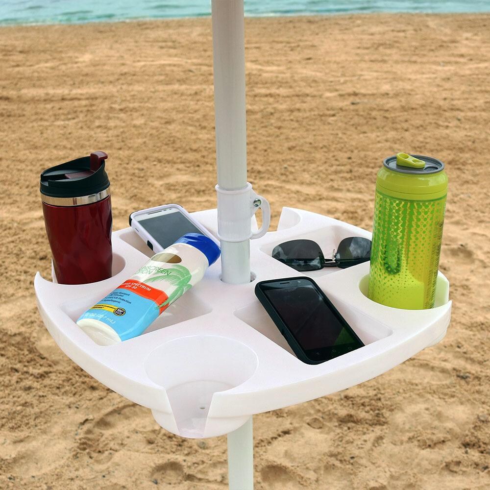 Ultimate Patio Beach Umbrella Table - Holding Various Items at the Beach thumbnail