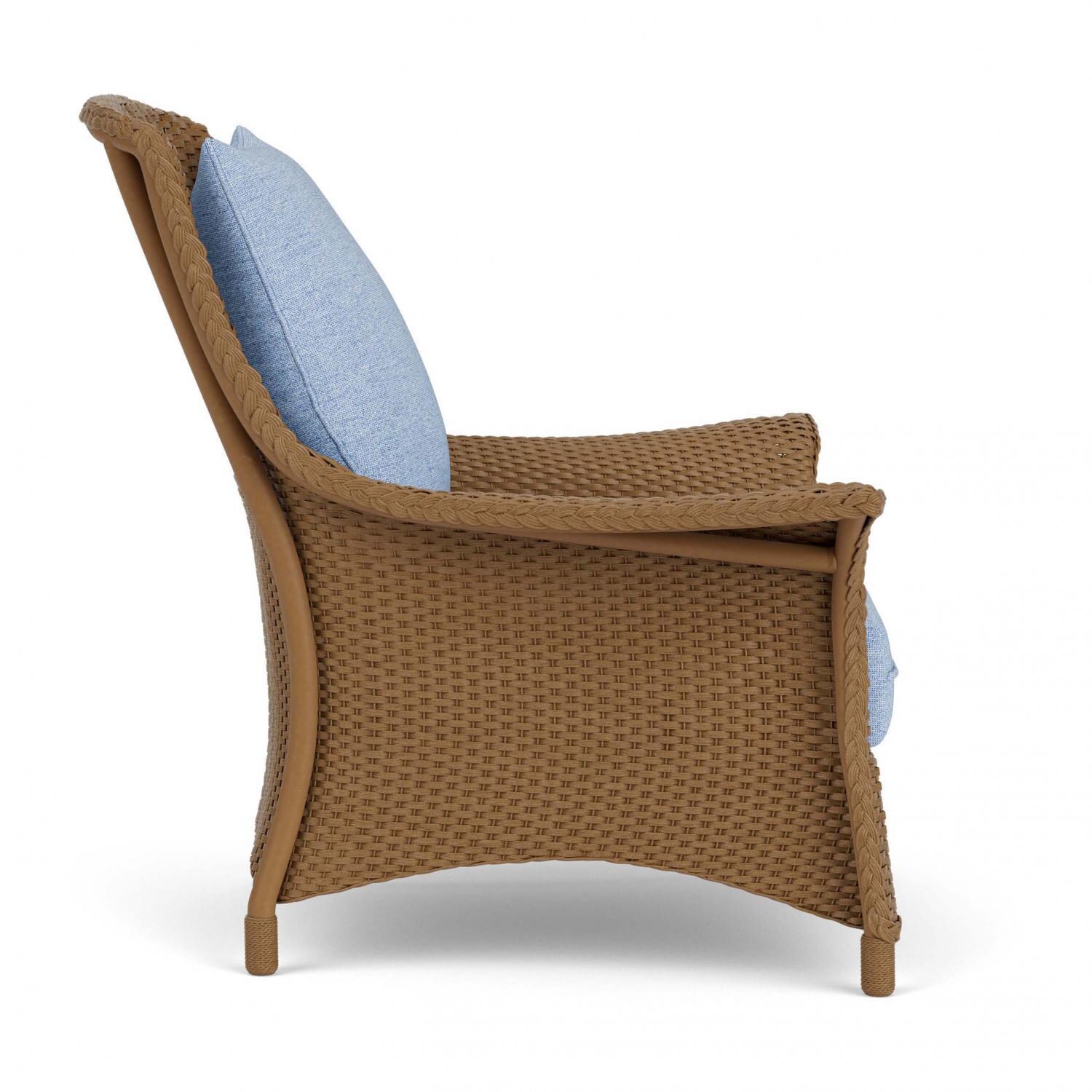 Lloyd Flanders Mandalay Lounge Chair in Hickory Finish with Demo Skyway fabric - Side thumbnail