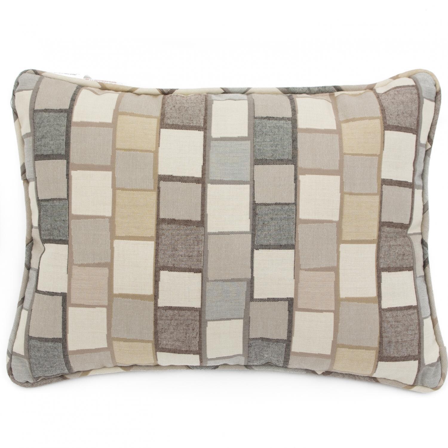 Sunbrella Blox Slate Outdoor Throw Pillow W/ Piping By BBQGuys Signature - 13 X 18