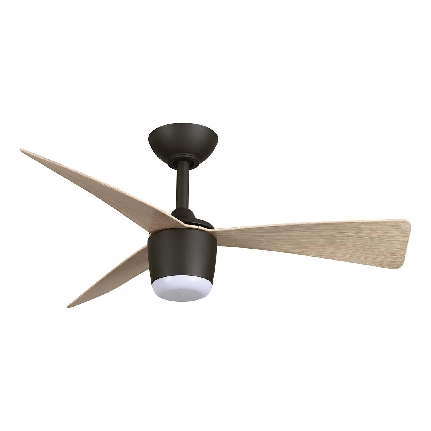 36-in Elavan Fan in Dark Bronze w/ Ashwood Blades by Minka-Aire - F743L-DB/ASW
