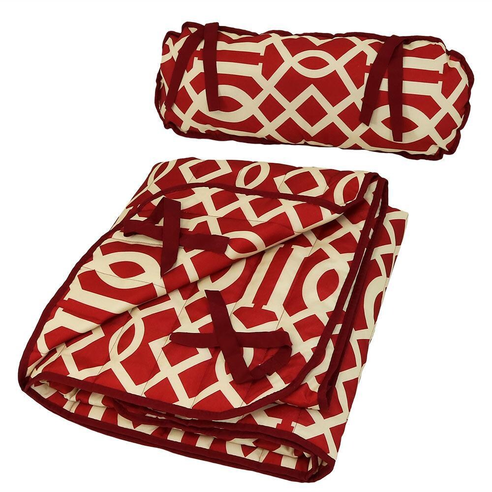 Ultimate Patio Quilted Hammock Pad & Pillow Set - Royal Red - Folded thumbnail