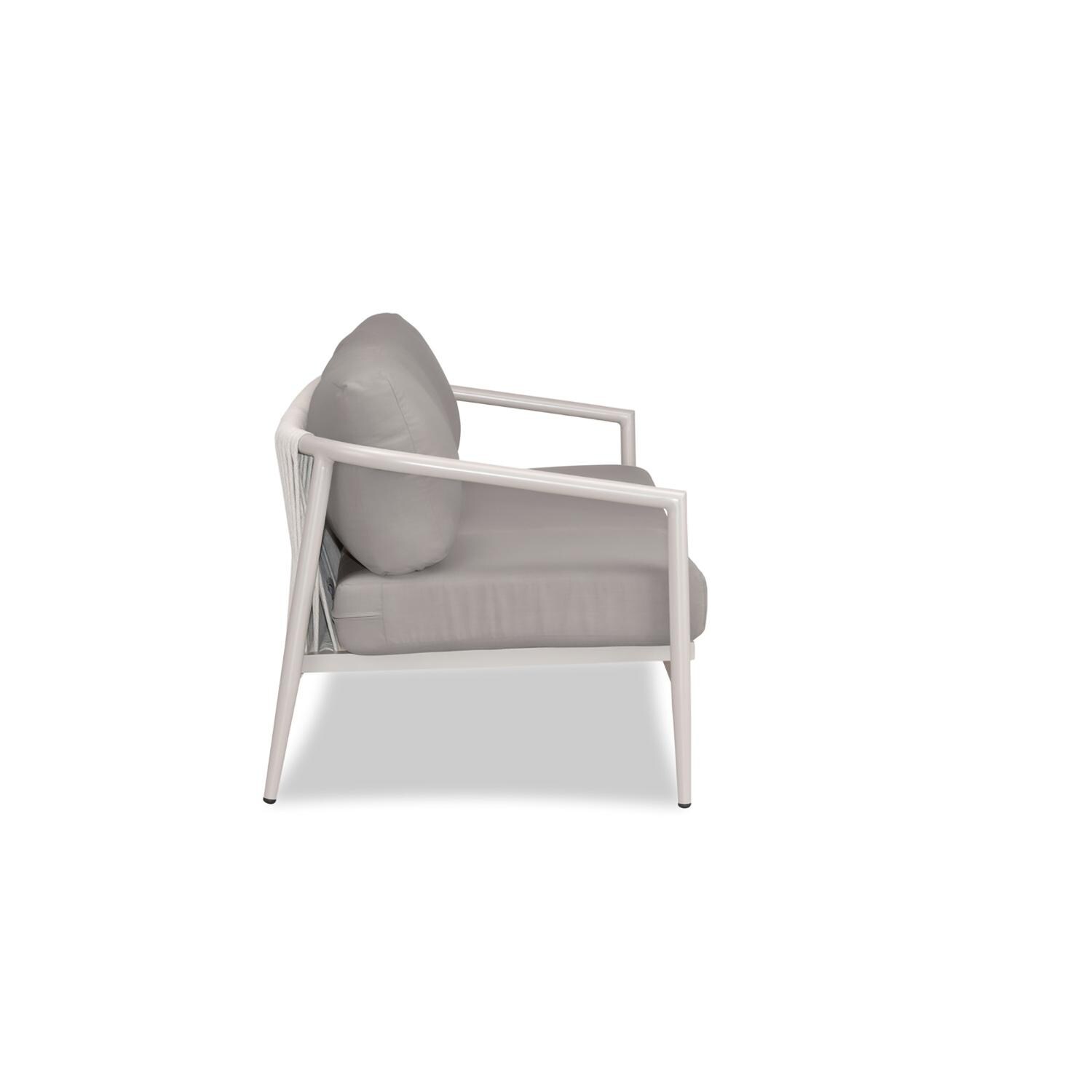 Lakeview Midnight Cove 3 Person Aluminum Sofa in Urban Stone/Carrera/Canvas Charcoal - Side - White Background thumbnail