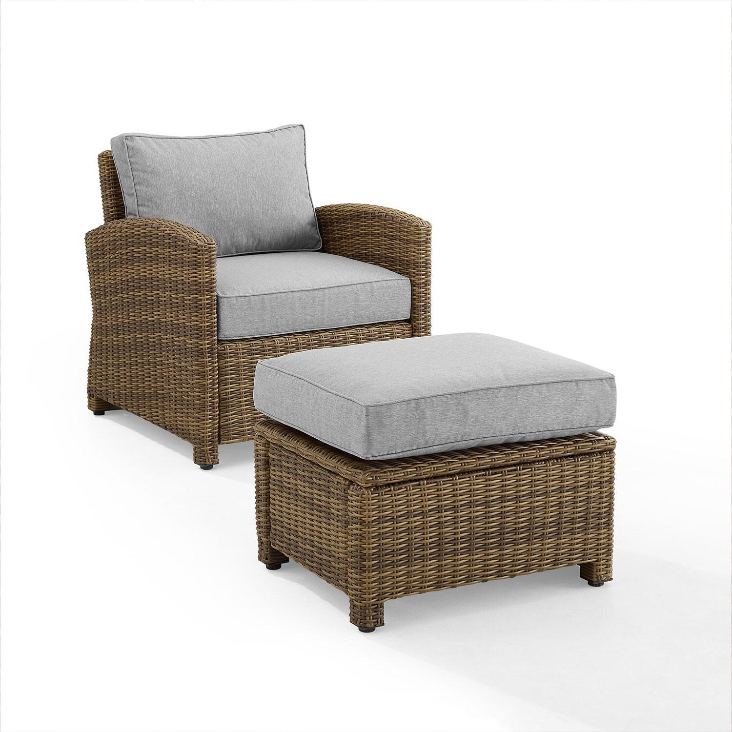 Ultimate Patio UP-92414WB-GY 2Pc Wicker Outdoor Chair Set in Gray - Display - White Background thumbnail