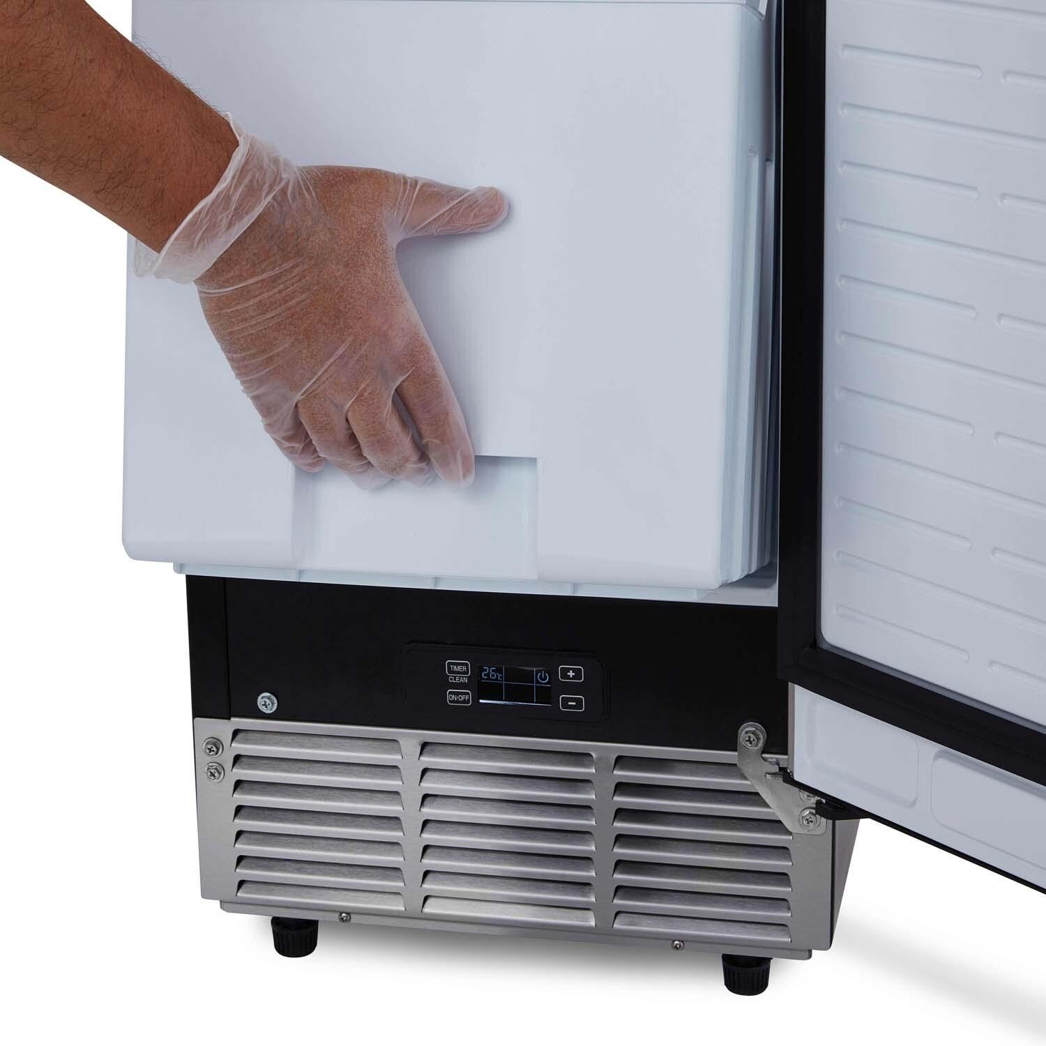 NewAir NCI080SS00 15 Inch 80 Lb.Right Hinge Ice Maker - Removing Ice Basket - Detail thumbnail
