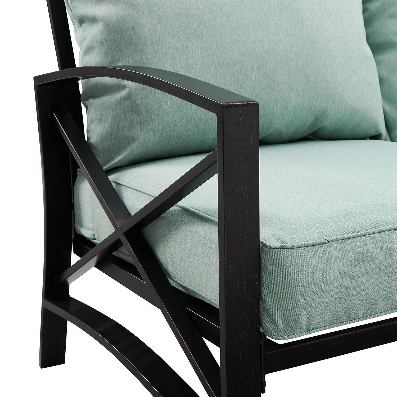 Ultimate Patio UP-82261BZ-MI 4Pc Outdoor Sofa Patio Furniture Set in Mist - Club Chair Arm - Detail thumbnail