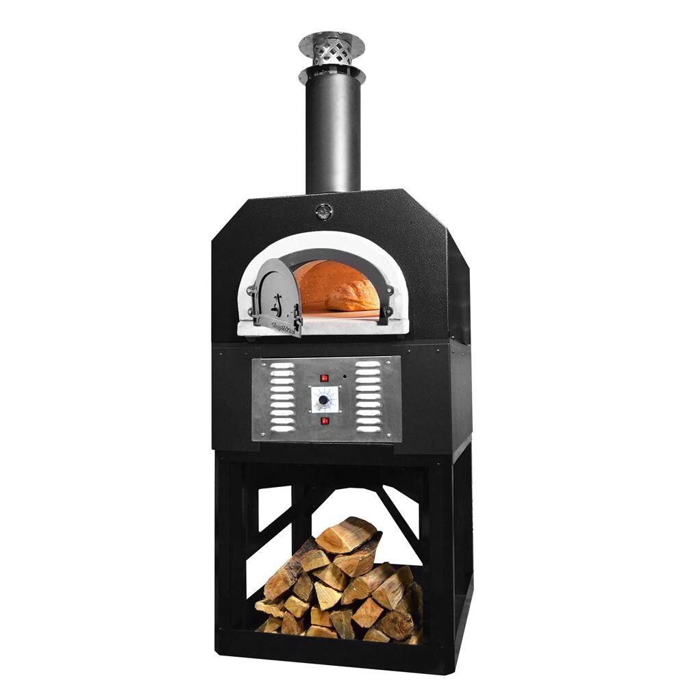 Chicago Brick Oven CBO-O-STD-750-HYB-LP-SB-C-3K Hybrid Stand Commercial Pizza Oven - Propane - Solar Black - White Background thumbnail