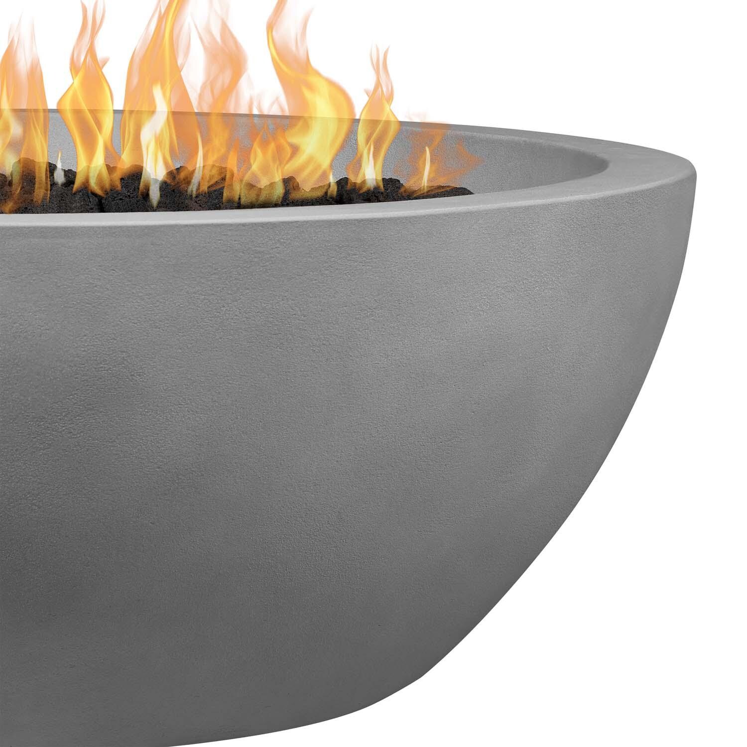 Dustyview 42-in Round Concrete Propane Fire Pit in Ash by BBQGuys Signature - Detail thumbnail