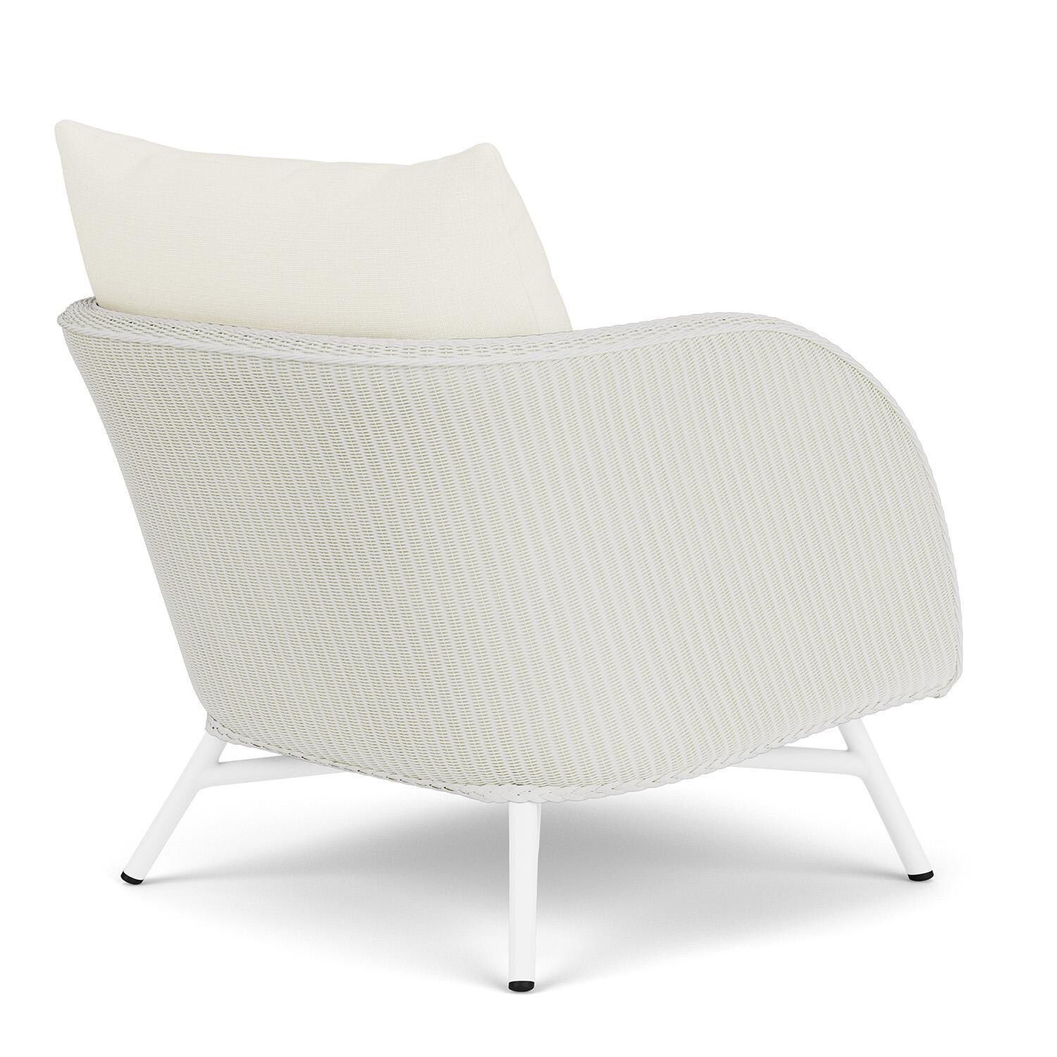 Lloyd Flanders Essence Lounge Chair W/Sailcloth Salt Fabric - Matte White Finish - Back Right thumbnail