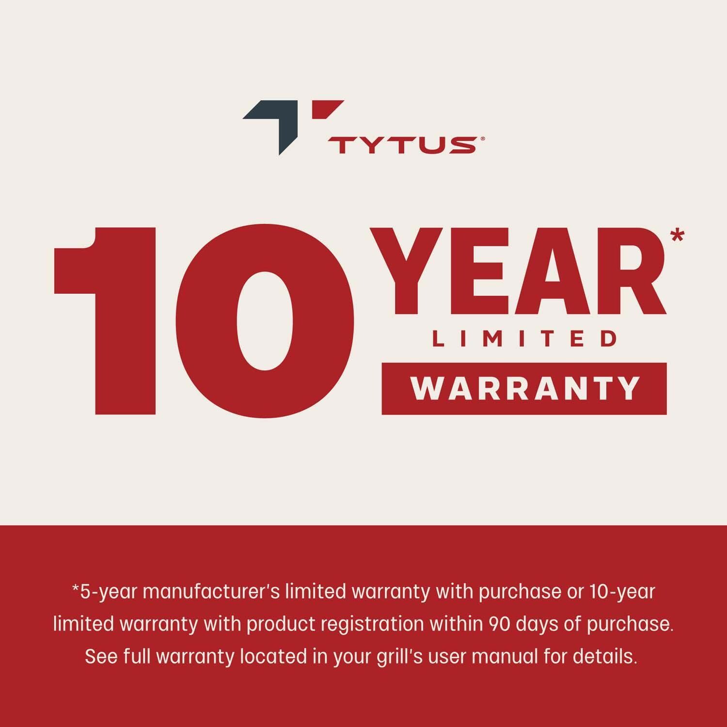 TYTUS TDT-011-GMOD Anaheim 32 Inch Propane Gas Grill - Warranty - Detail thumbnail