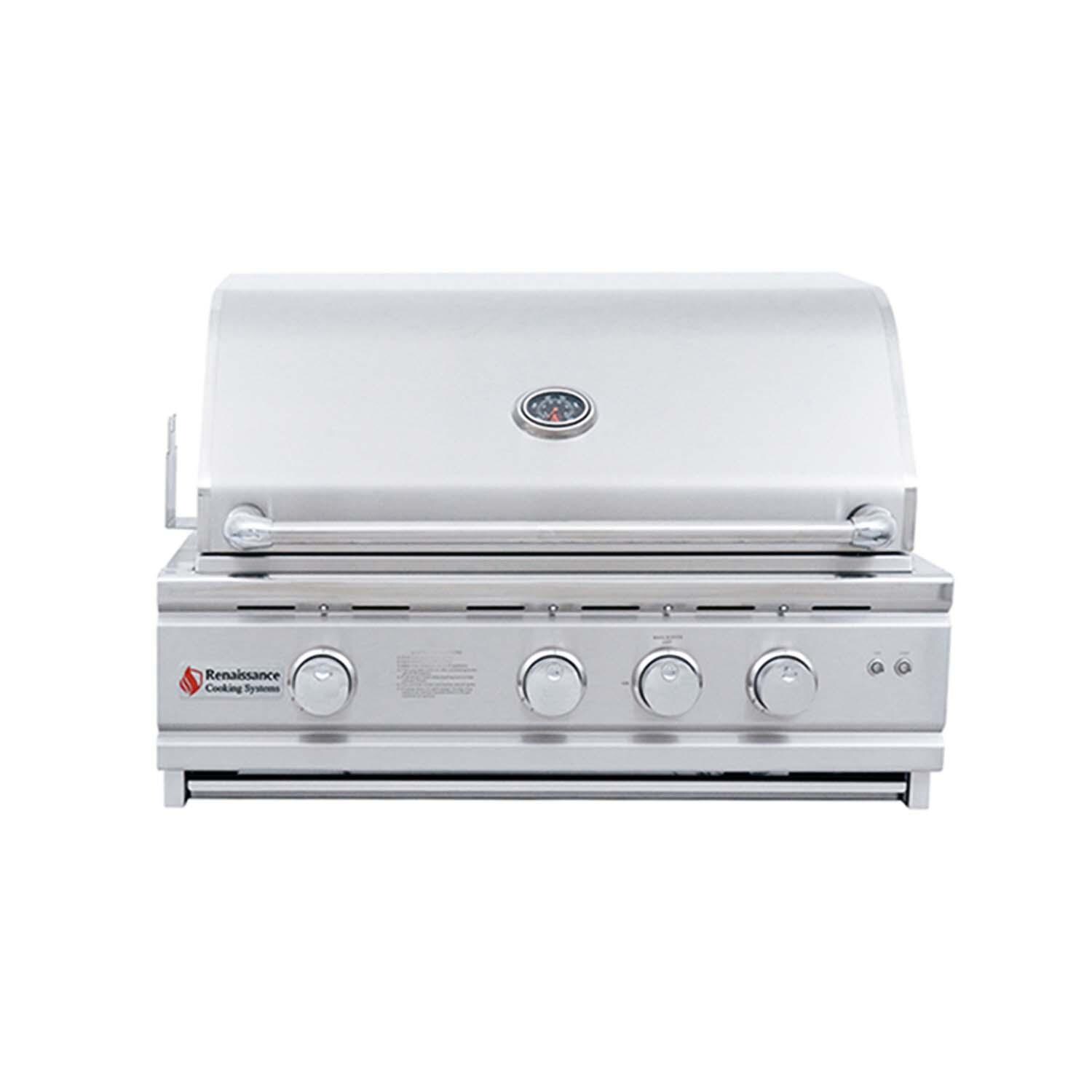 RCS RON30BLP Cutlass Pro 30 Inch Built-In Propane Grill - Lights Off - White Background thumbnail