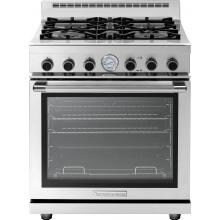 Tecnogas Superiore 30-Inch NEXT Panorama Natural Gas Range With 4 Burners - Stainless Steel - RN301GPS-S image