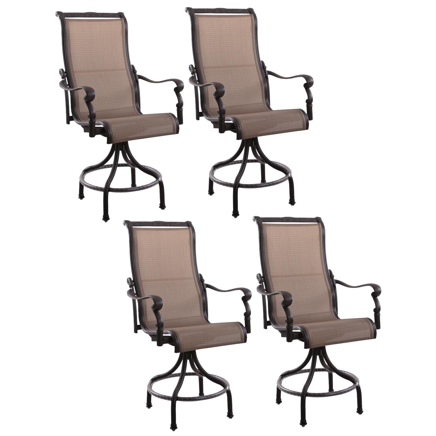 Monterey Cast Aluminum 4 Pc Set Swivel Counter Height Bar Stool Set in Antique Bronze/Irish Mix by Darlee
