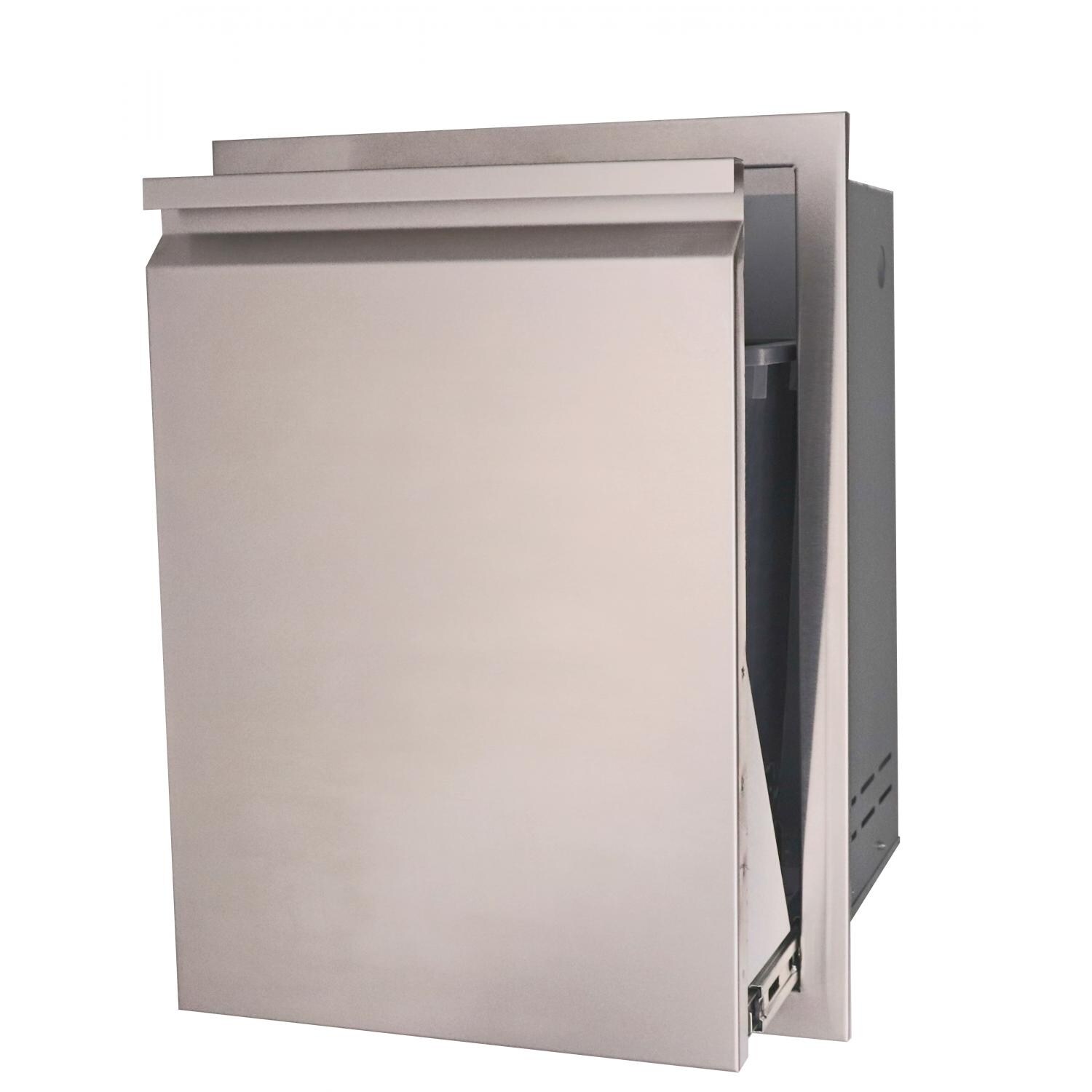 RCS Valiant Series 20-Inch Roll-Out Stainless Steel Trash / Recycling Bin - VTD1 thumbnail