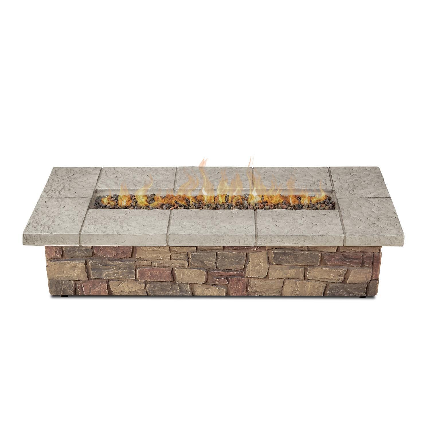 Lakeview Outdoor Designs SC-C11813LP-BF Baywood 66-Inch Rectangular Propane Fire Table - Slight Top View thumbnail