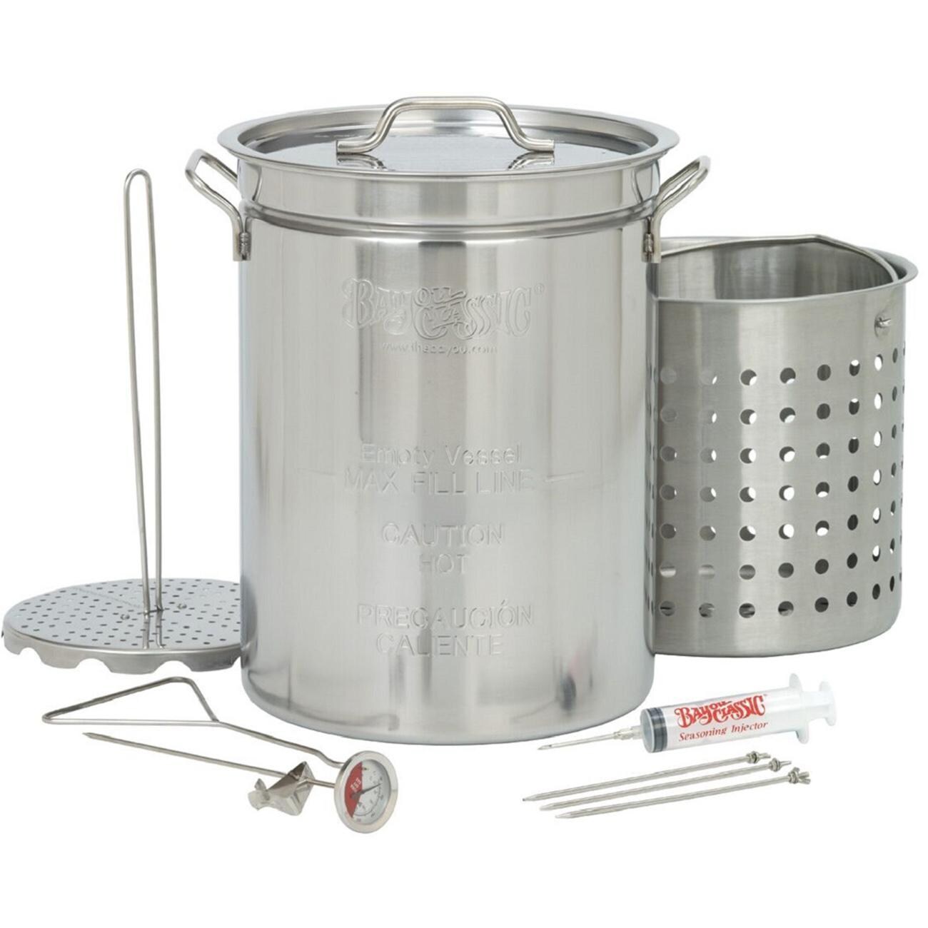 Bayou Classic 1118 32-Quart Stainless Steel Turkey Fryer With Rack thumbnail