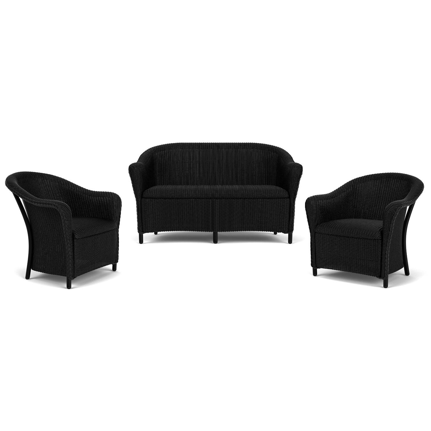 Lloyd Flanders Reflections 3-Piece Seating Set W/ Lounge Chairs in Ebony Finish thumbnail
