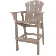 Pawleys Island Sunrise Poly Lumber Adirondack Patio Bar Stool - Weatherwood