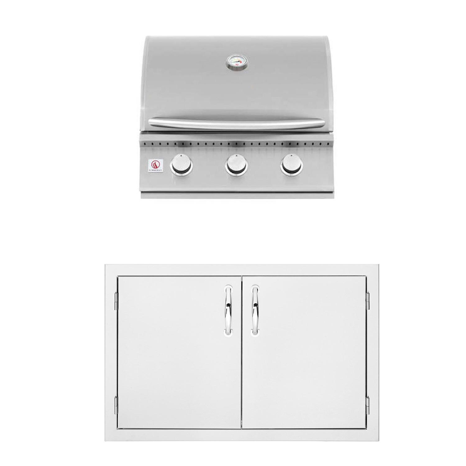 Summerset Sizzler 26-Inch Propane Outdoor Kitchen Package w/ Double Access Door - SIZ26-LP-SSDD-PROMO