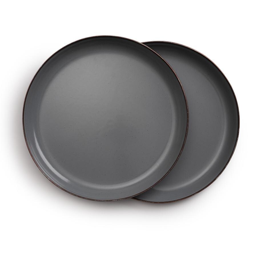 Barebones Living BND-1343 Enamel Dining Set - 16pc - Slate Gray - Plates - White Background thumbnail