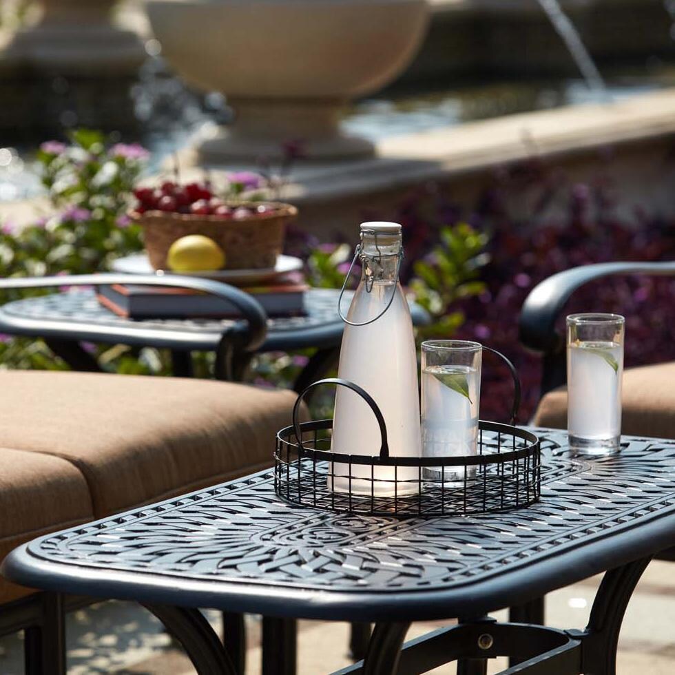 Series 60 42-in Antique Bronze Cast Aluminum Coffee Table by Darlee - Close Up - Lifestyle thumbnail