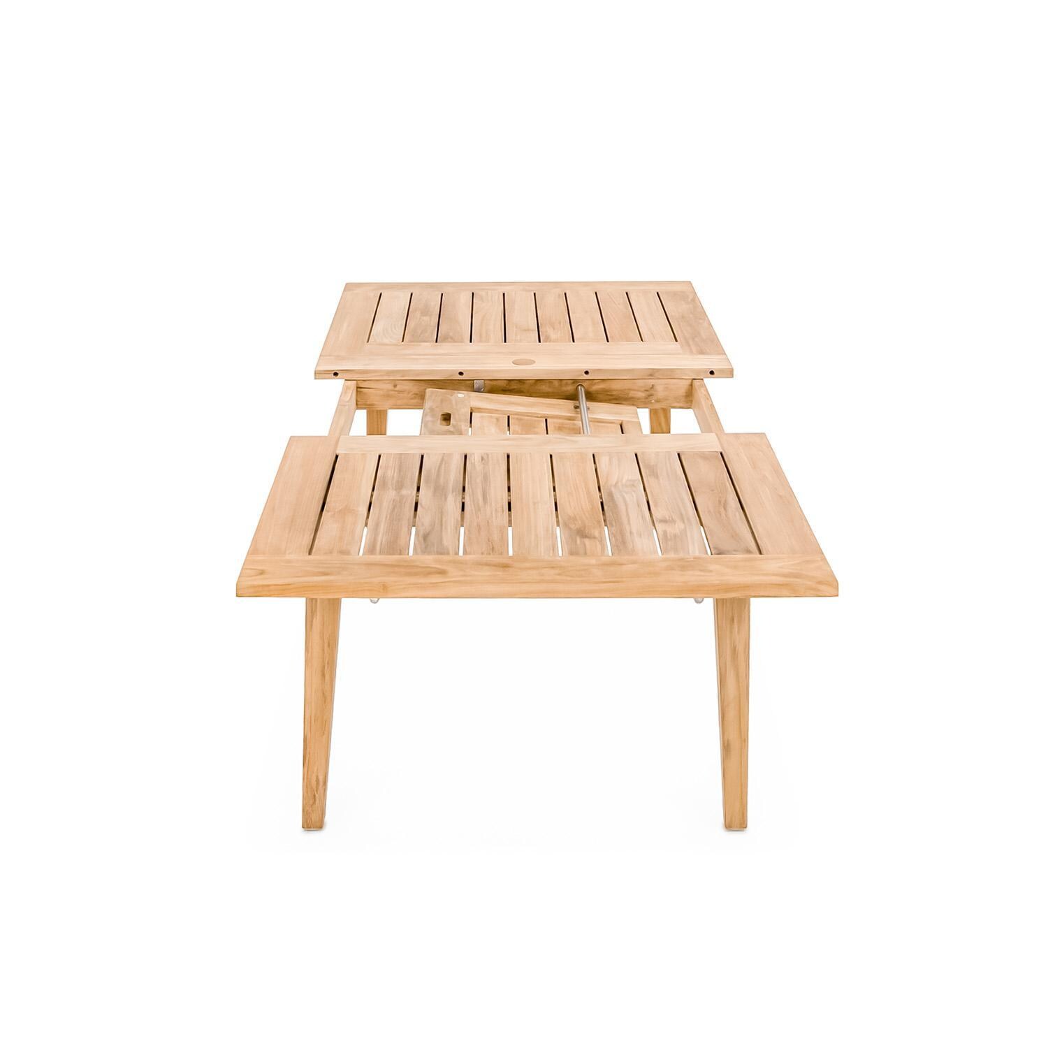 Teak + Table Paros/Friday Expansion 7 Piece Dining Set - Single Expansion - White Background thumbnail